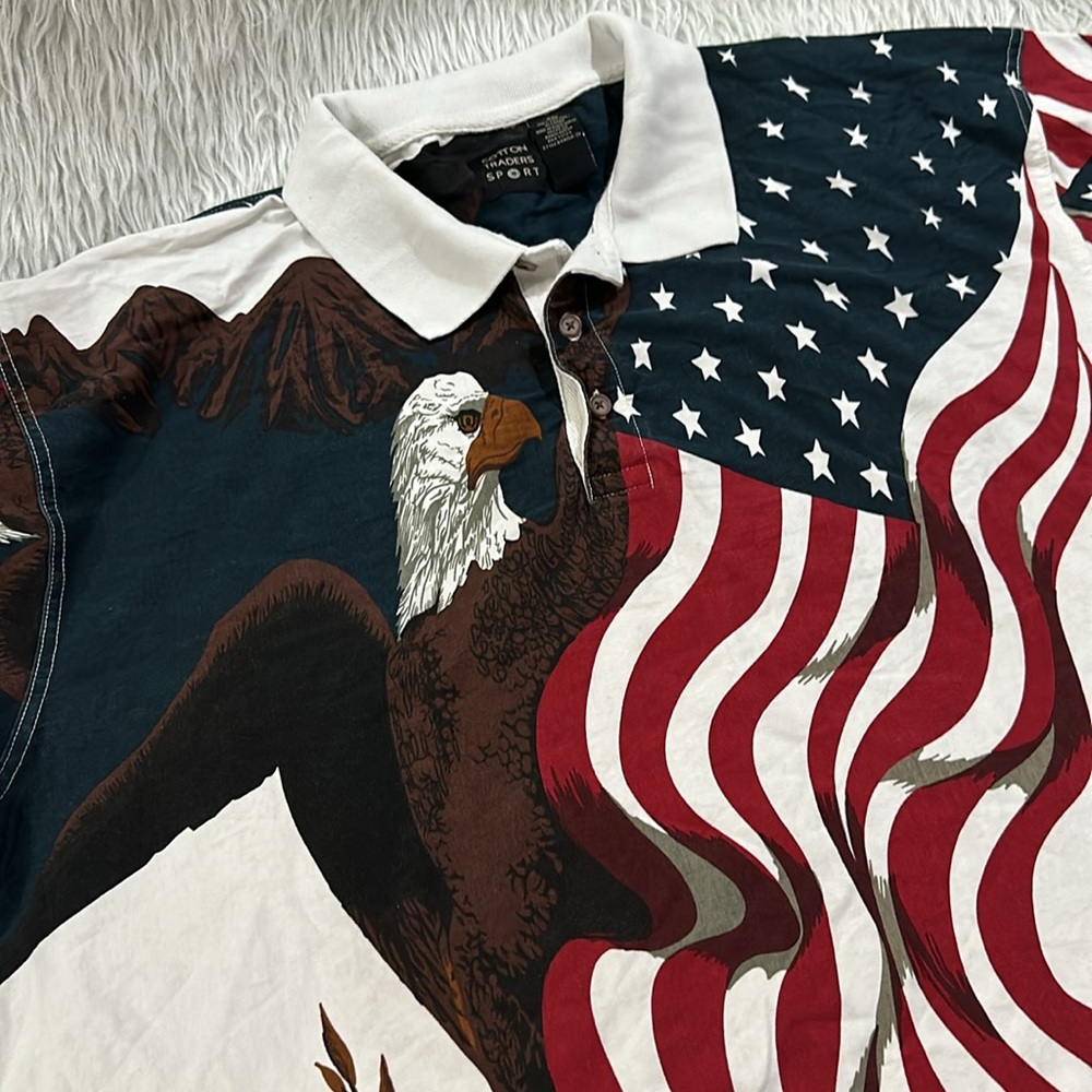 American flag patriotic eagle and flag polo shirt size xxl - Picture 5 of 9